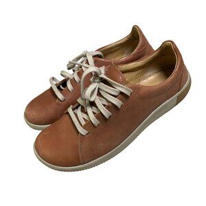 Keen Leather Sneakers in Rust Brown with Cream Laces Sz 45 / 11.5